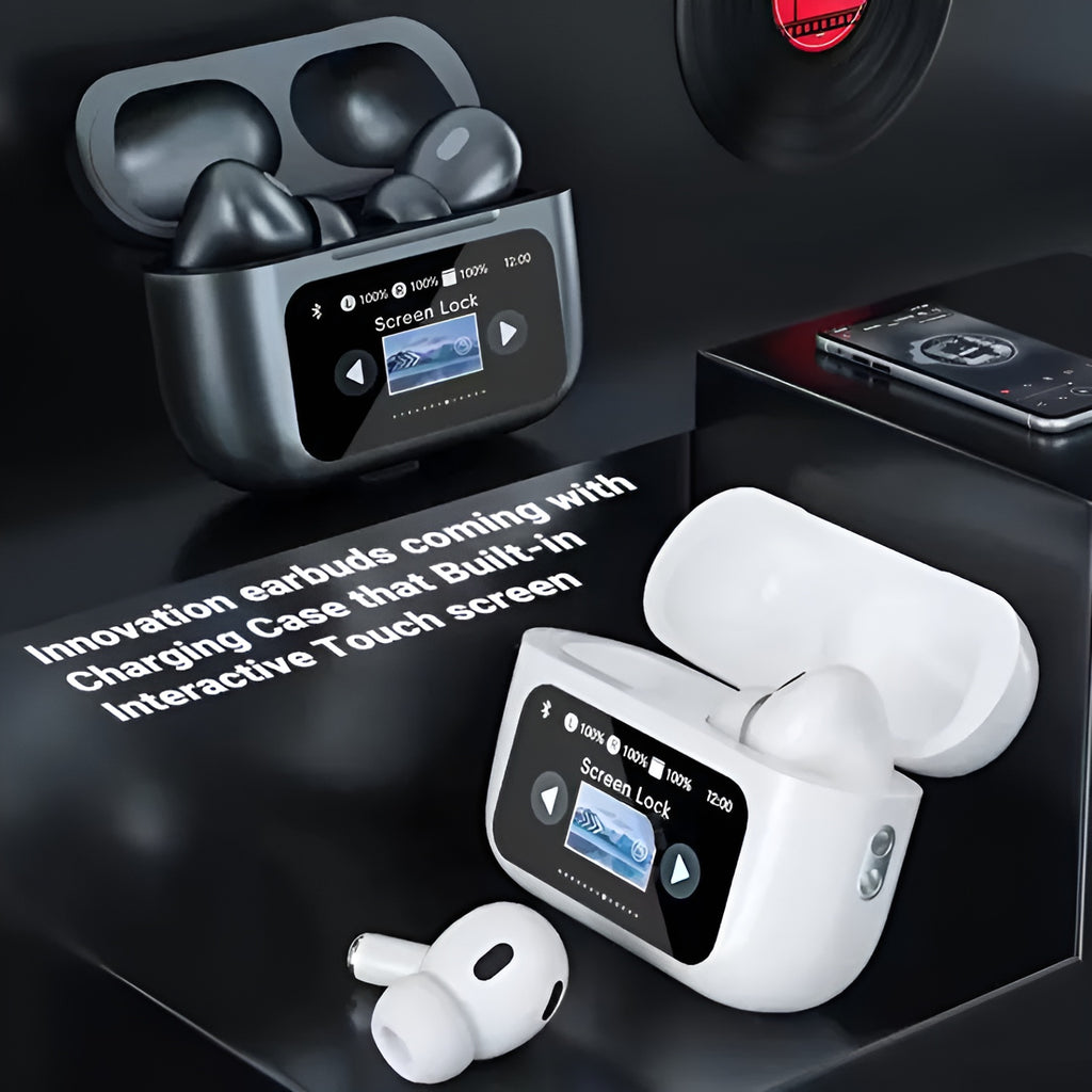 A9 Pro AirPods Pro – Smart LCD Display Wireless Earbuds with Active Noise Cancellation